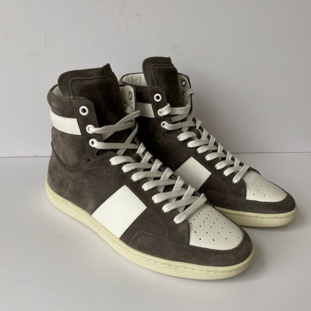 SAINT LAURENT MEN`S SL/10-H COURT CLASSIC HIGH TOP SNEAKERS